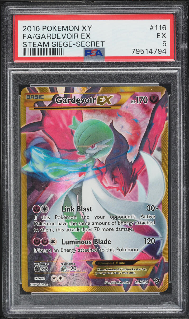 2016 Pokemon XY Steam Siege Gold Rare Gardevoir EX #116 PSA 5 EX