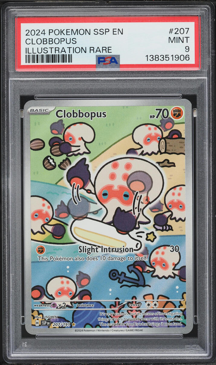 2024 Pokemon Scarlet & Violet Surging Sparks IR Clobbopus #207 PSA 9 MINT