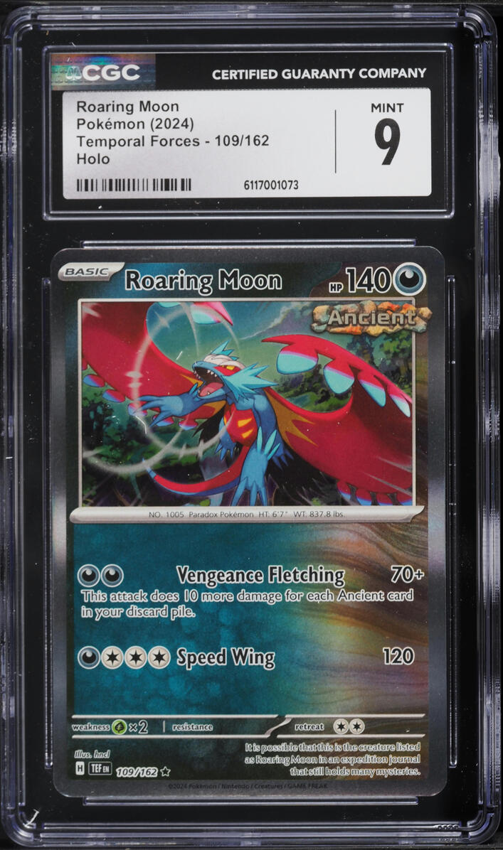 2024 Pokemon Scarlet & Violet Temporal Forces Holo Roaring Moon #109 CGC 9 MINT