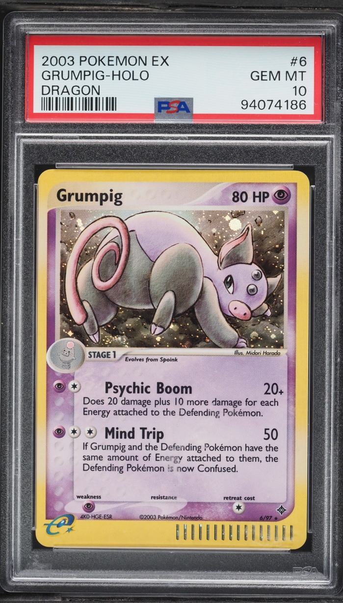 2003 Pokemon EX Dragon Holo Grumpig #6 PSA 10 GEM MINT