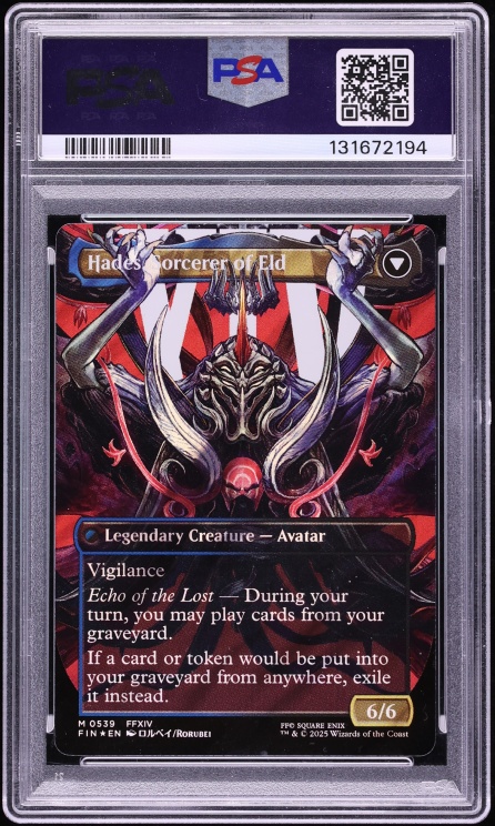 2025 Magic The Gathering MTG Final Fantasy Borderless Surge Foil Emet-Selch Hades #0539 PSA 10