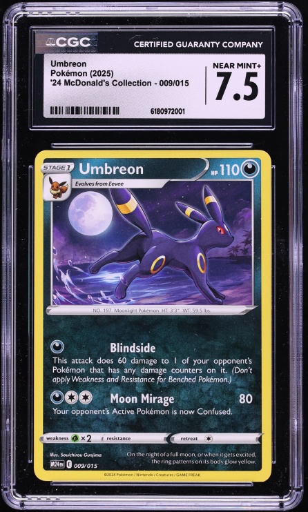 2025 Pokemon Scarlet & Violet McDonald's Collection Umbreon #9 CGC 7.5 NRMT+