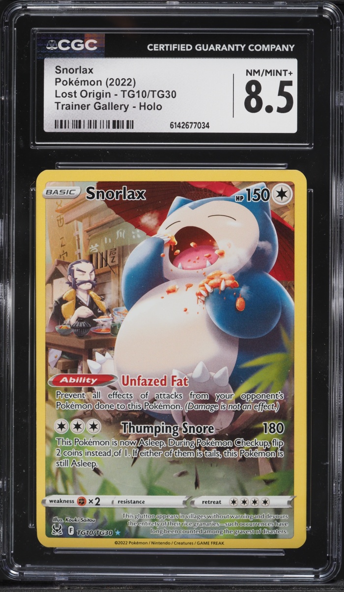 2022 Pokemon Sword & Shield Lost Origin CHR Snorlax #TG10 CGC 8.5 NM-MT+