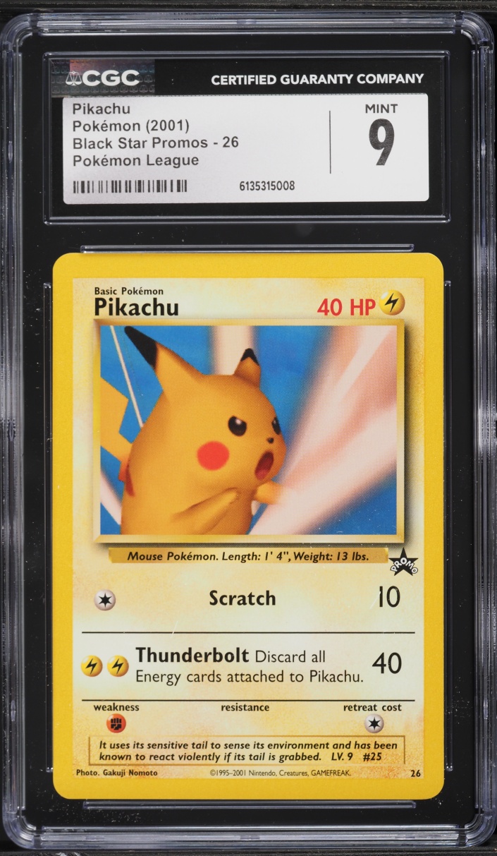 2001 Pokemon League Promo Pikachu #26 CGC 9 MINT