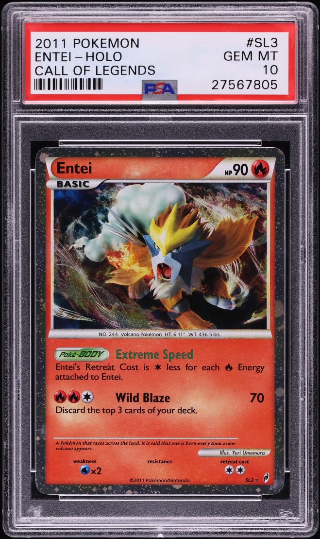 2011 Pokemon Call Of Legends Holo Entei #SL3 PSA 10 GEM MINT