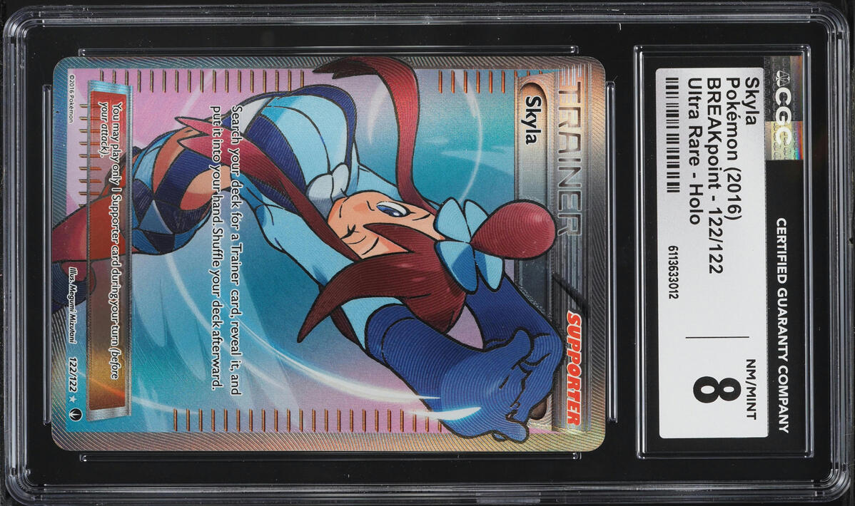 2016 Pokemon XY BREAKpoint Full Art Skyla #122 CGC 8 NM-MT