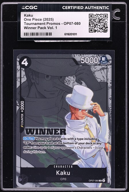 2025 One Piece Tournament Promos Winner Pack Vol 1 Kaku #OP07-080