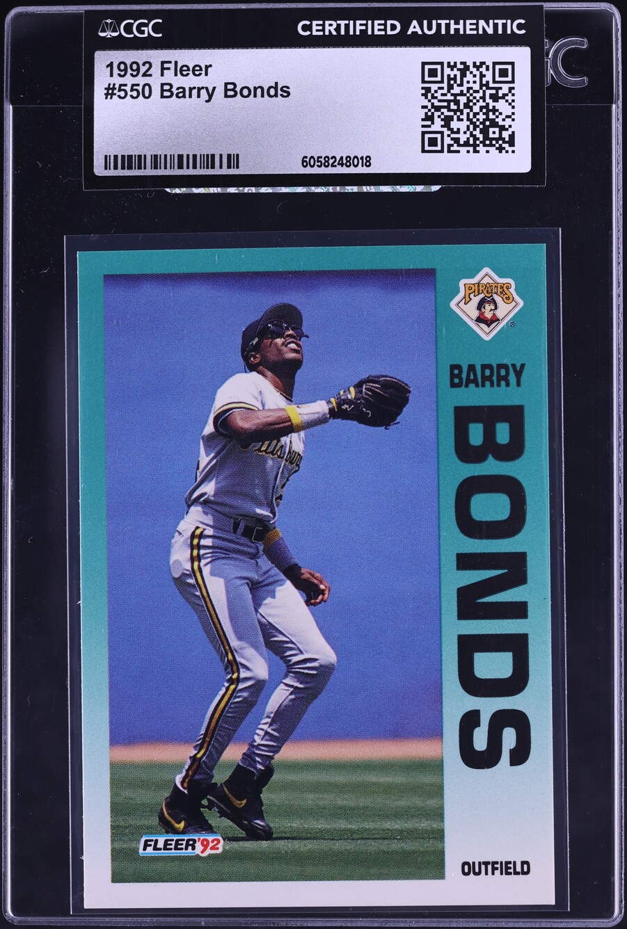 1992 Fleer Barry Bonds #550 CGC AUTH
