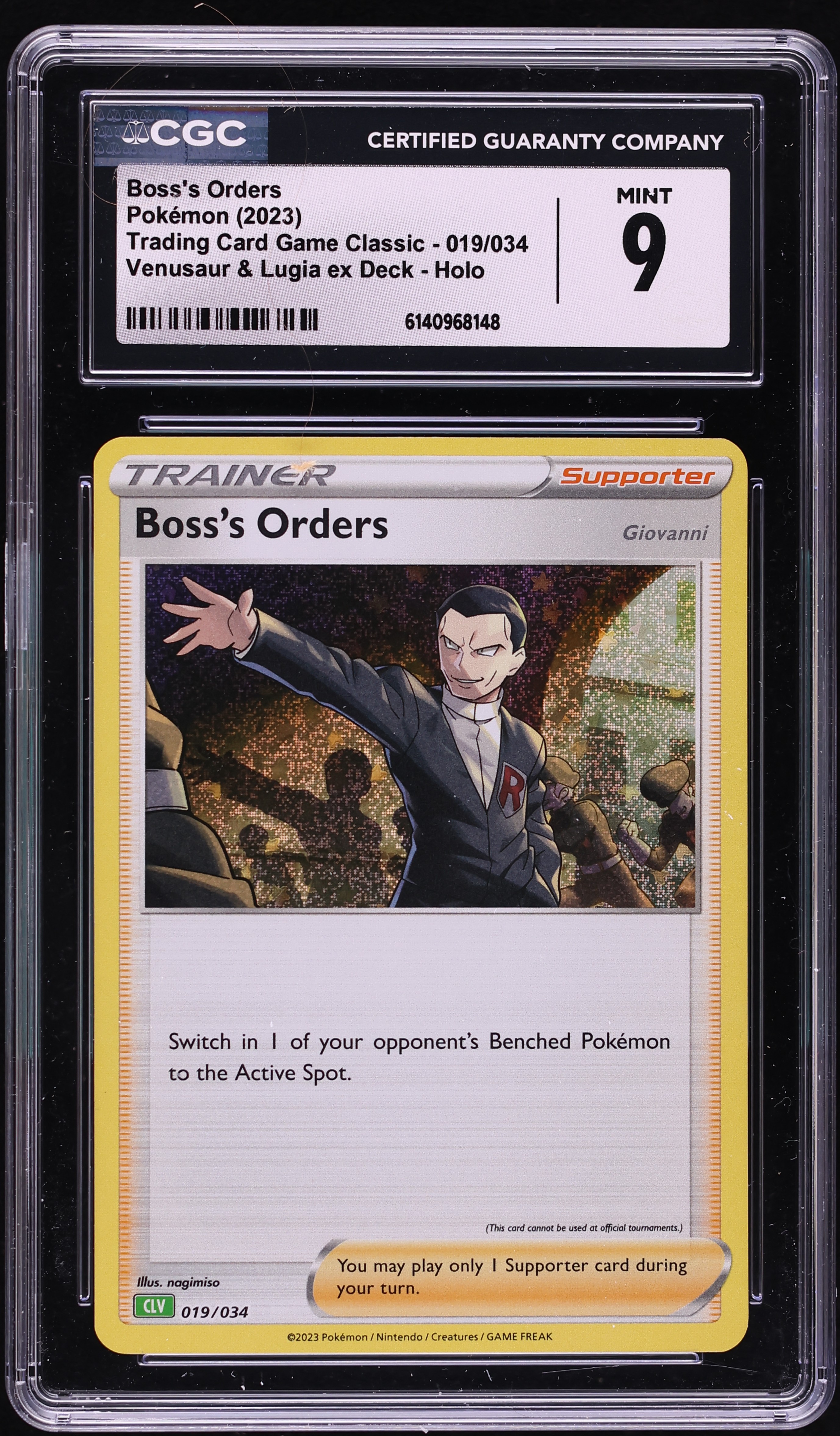 2023 Pokemon Scarlet & Violet TCG Classic Collection Holo Boss's Orders #19 CGC 9 MINT