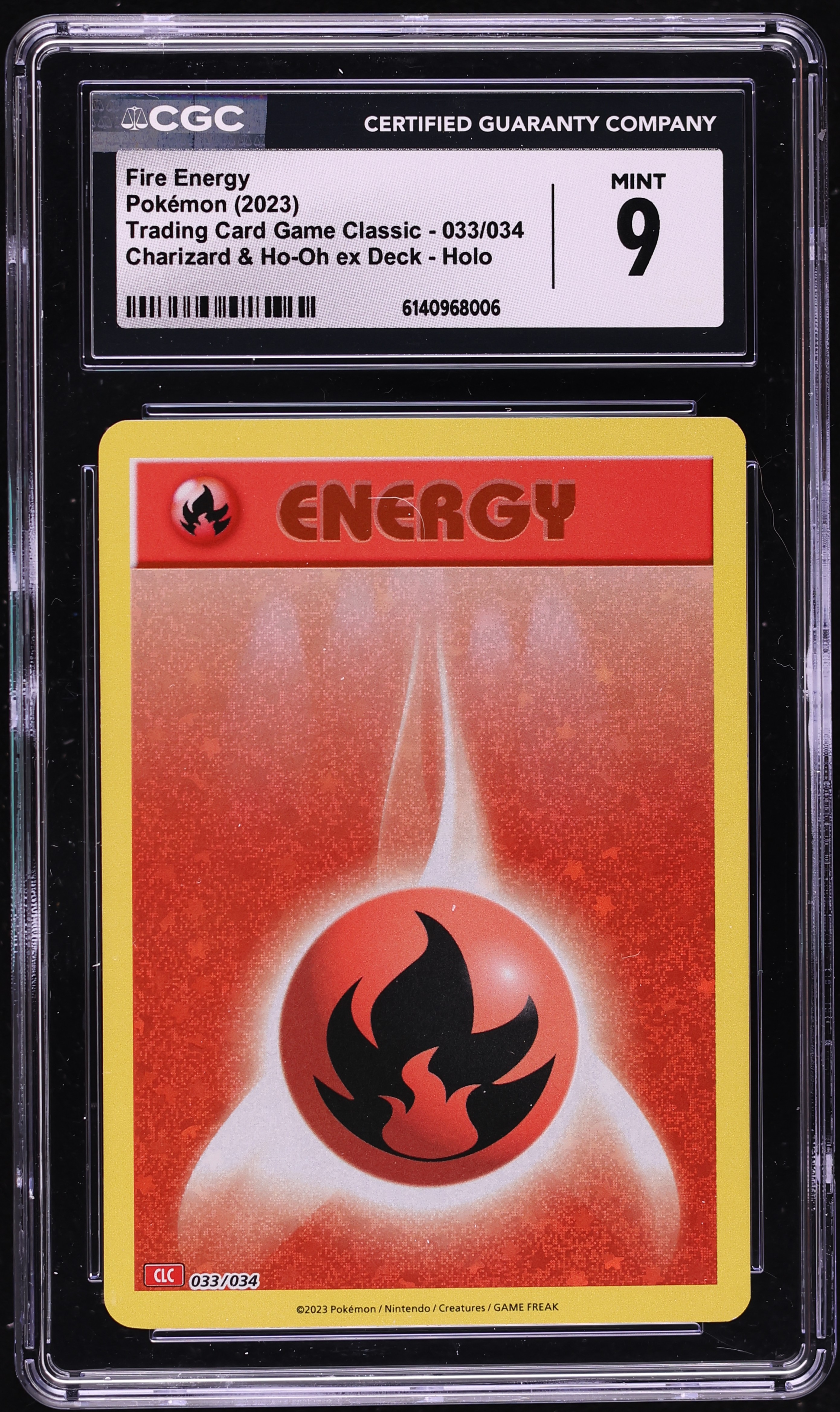 2023 Pokemon TCG Classic Charizard & Ho-Oh ex Deck Holo Fire Energy #33 CGC 9 MINT
