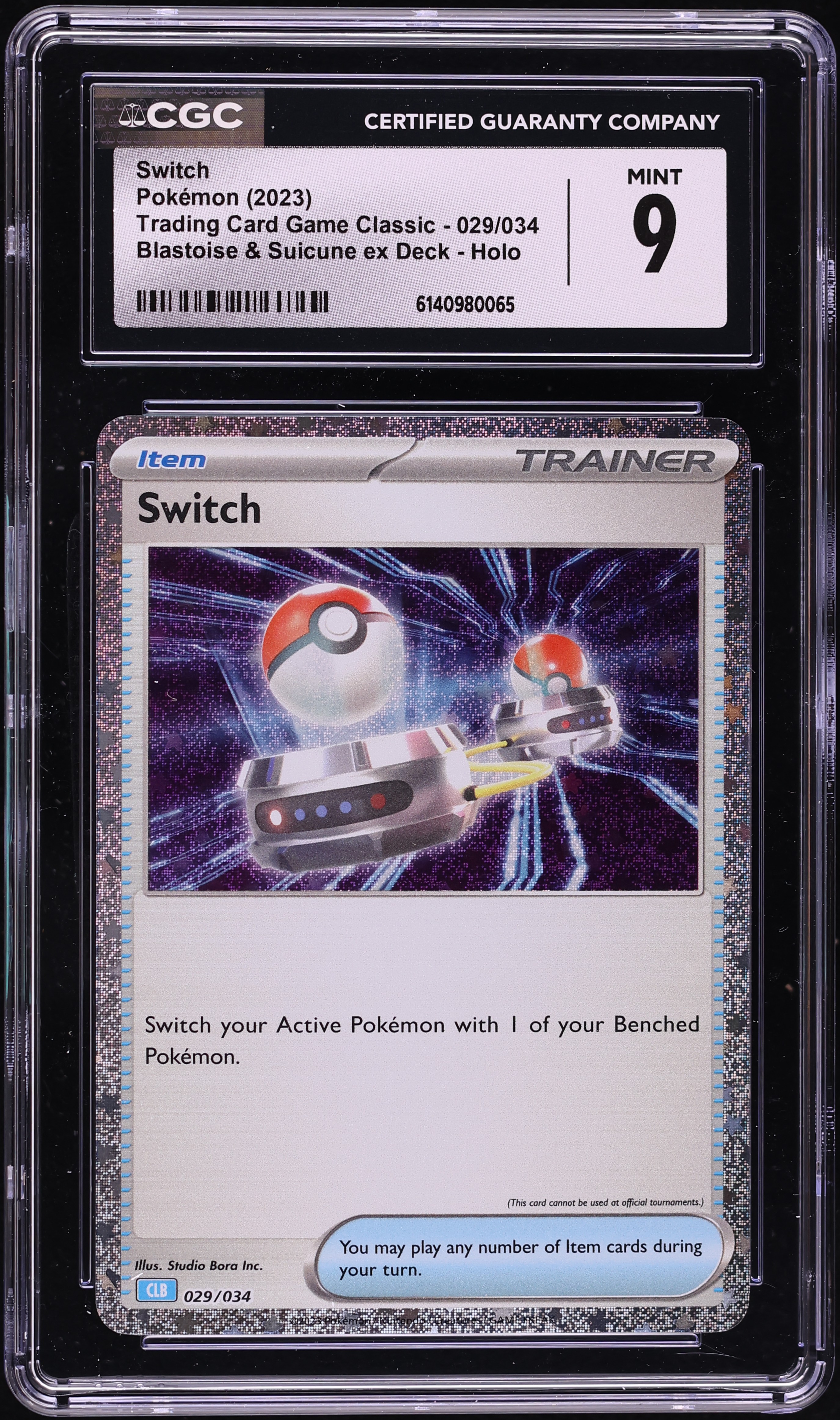2023 Pokemon TCG Classic Blastoise & Suicune ex Deck Holo Switch #029 CGC 9 MINT