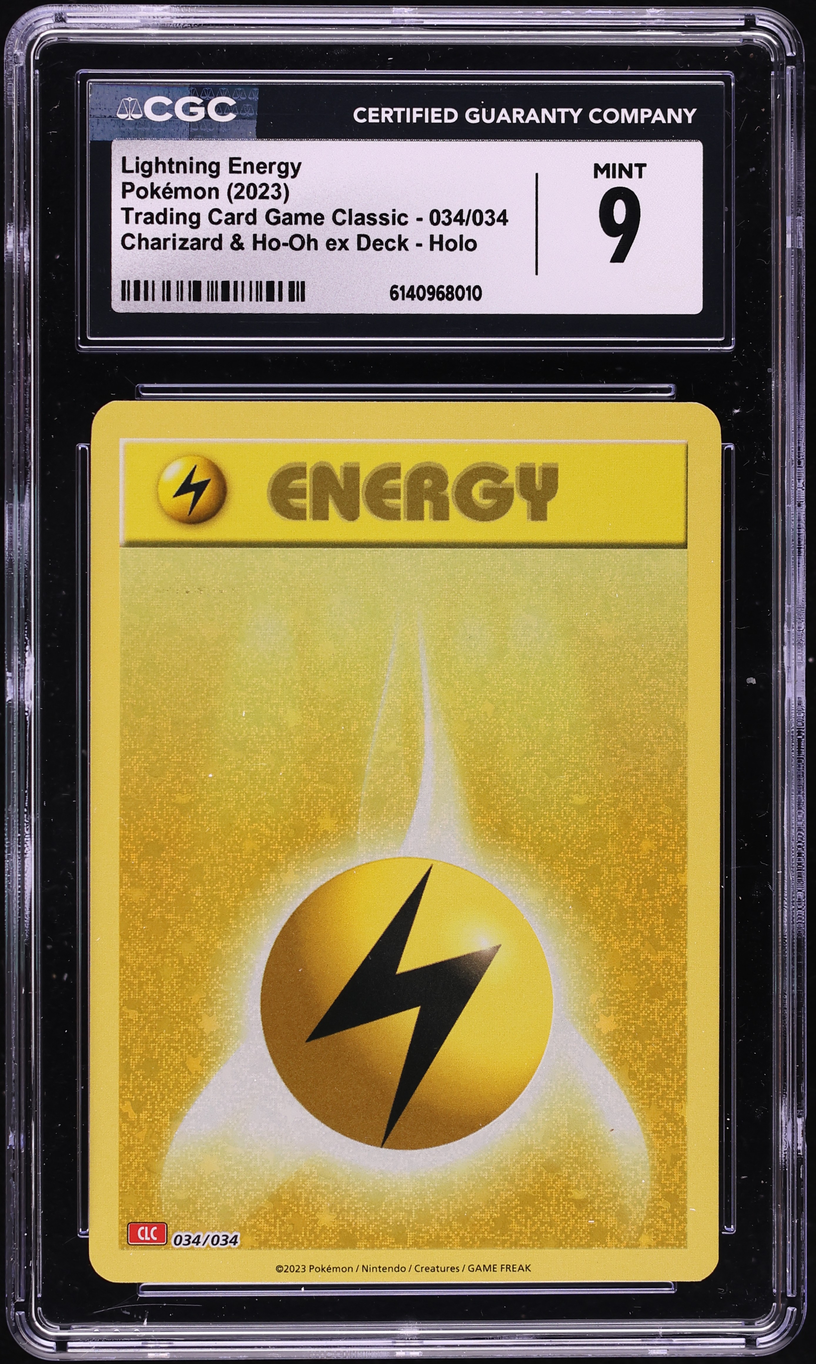 2023 Pokemon TCG Classic Charizard & Ho-Oh Ex Deck Holo Lightning Energy #034 CGC 9 MINT