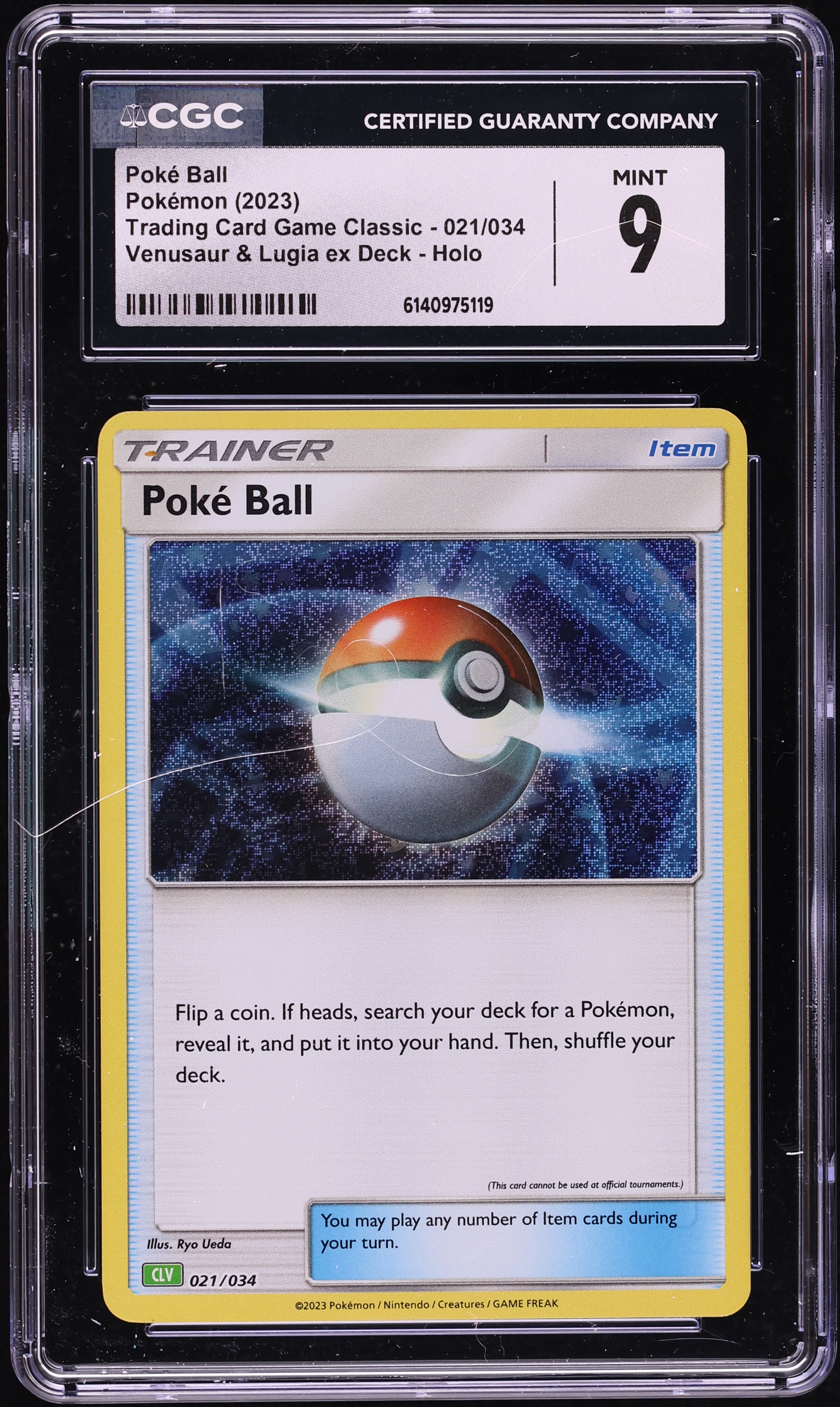 2023 Pokemon TCG Classic Venusaur & Lugia ex Deck Holo Poke Ball #021 CGC 9 MINT