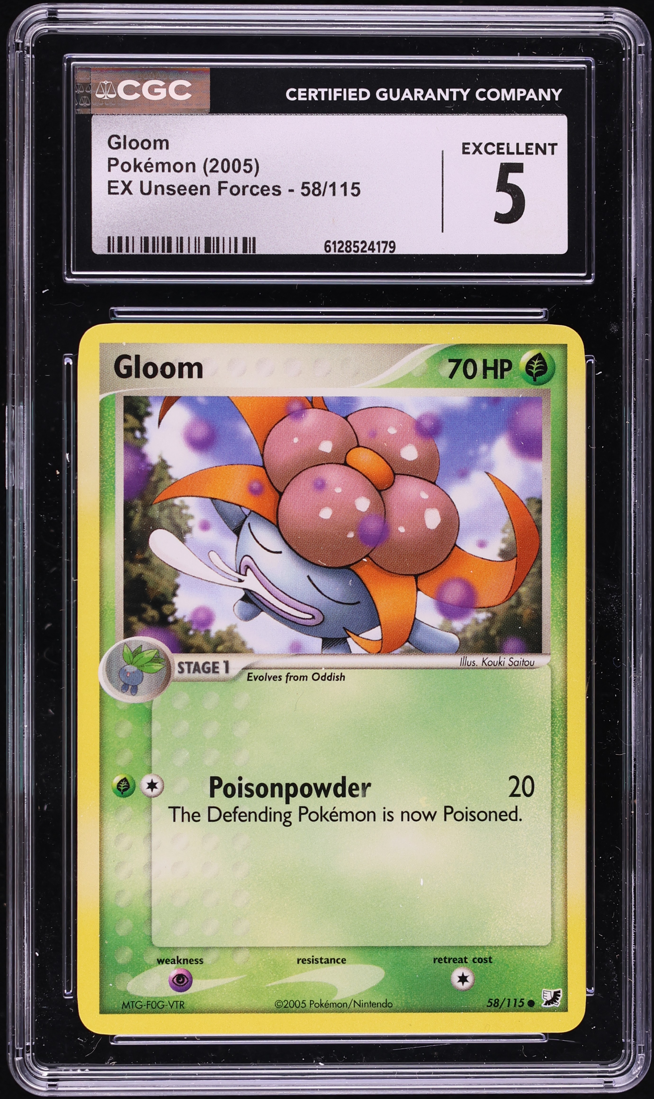 2005 Pokemon EX Unseen Forces Gloom #58 CGC 5 EX