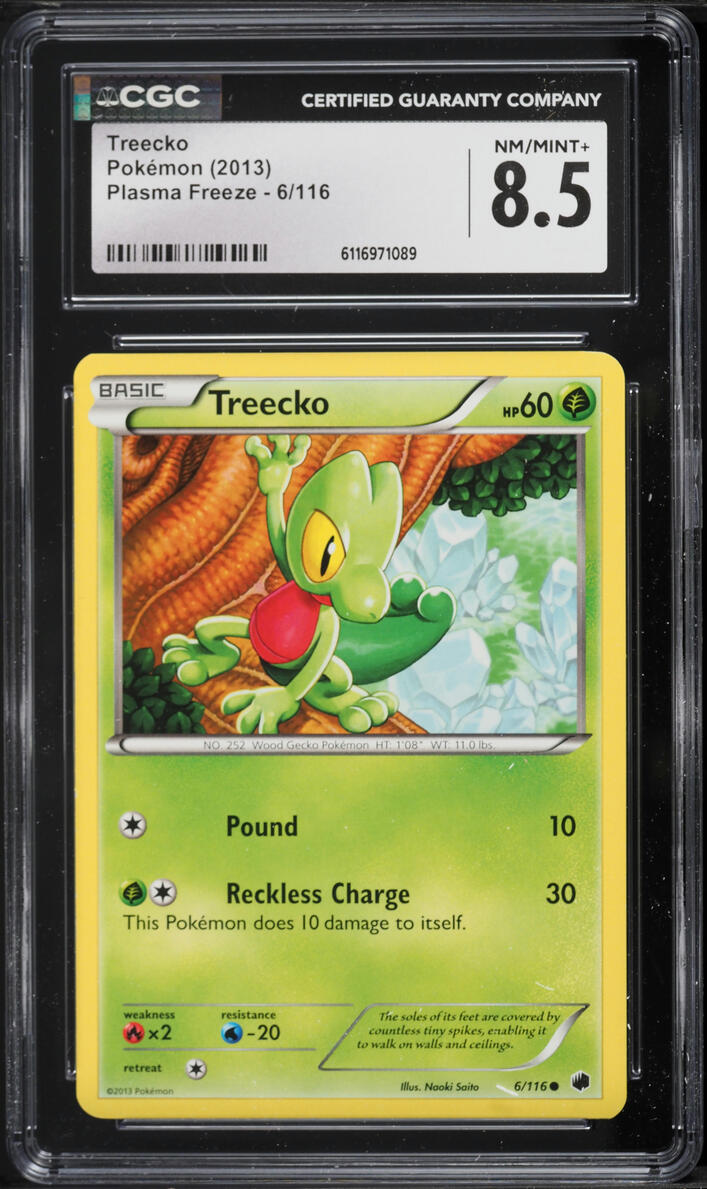 2013 Pokemon Black & White Plasma Freeze Treecko #6 CGC 8.5 NM-MT+