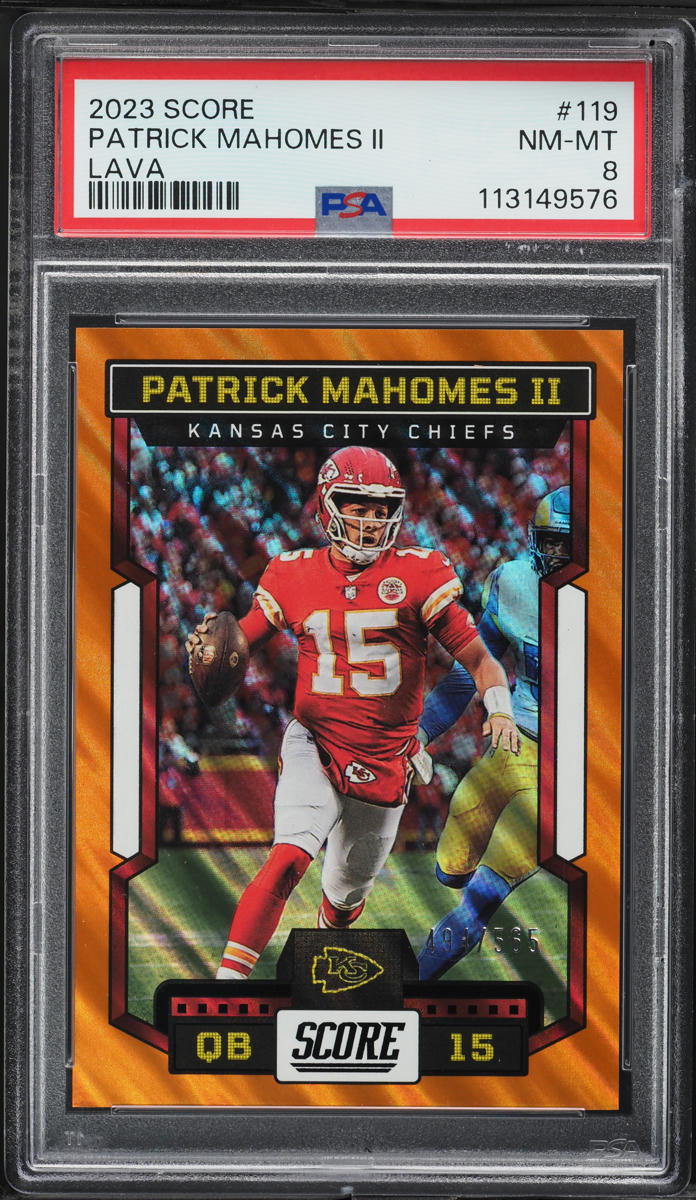 2023 Score Lava Patrick Mahomes II /565 #119 PSA 8 NM-MT