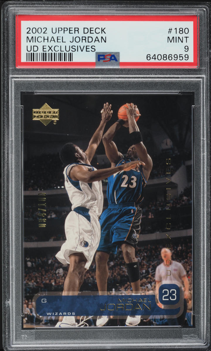 2002 Upper Deck Exclusives Michael Jordan /100 #180 PSA 9 MINT