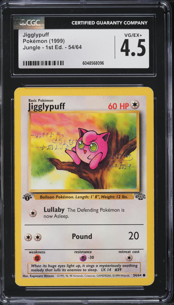 1999 Pokemon Jungle 1st Edition Jigglypuff #54 CGC 4.5 VGEX+ - Main Image