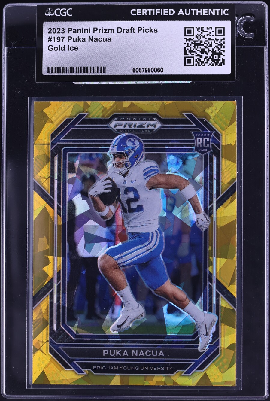 2023 Panini Prizm Draft Gold Ice Puka Nacua ROOKIE #197 CGC AUTH