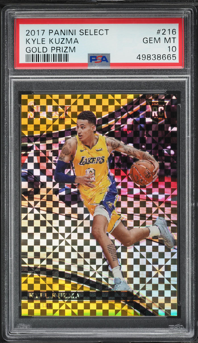 2017 Select Courtside Gold Prizm Kyle Kuzma ROOKIE /10 #216 PSA 10 GEM MINT
