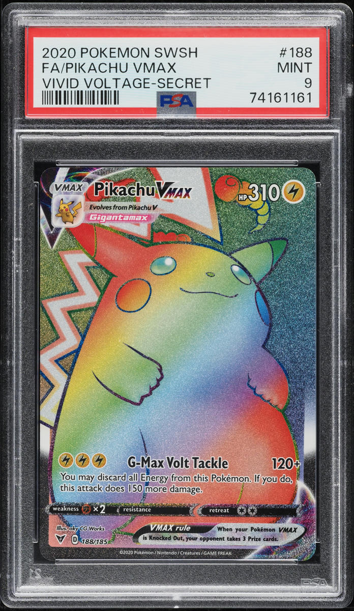 2020 Pokemon SWSH Vivid Voltage Hyper Rare Pikachu VMAX #188 PSA 9 MINT