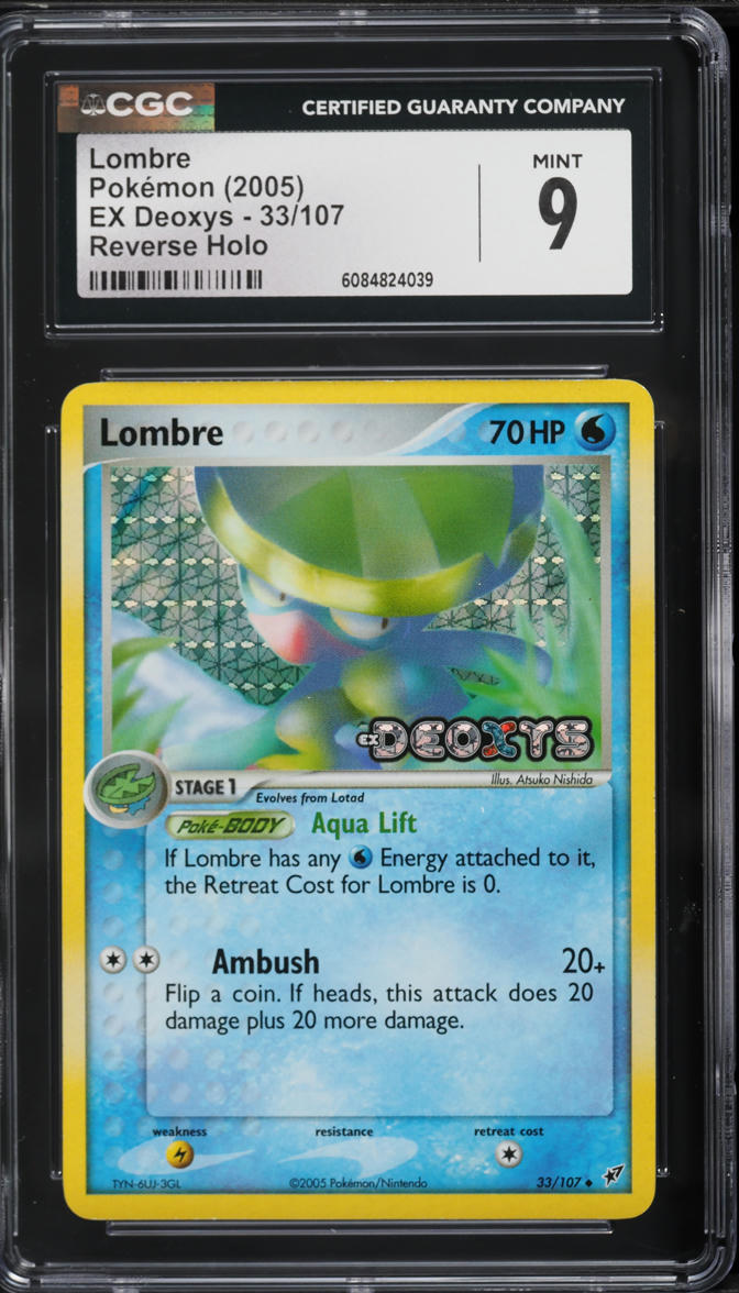 2005 Pokemon EX Deoxys Reverse Holo Lombre #33 CGC 9 MINT