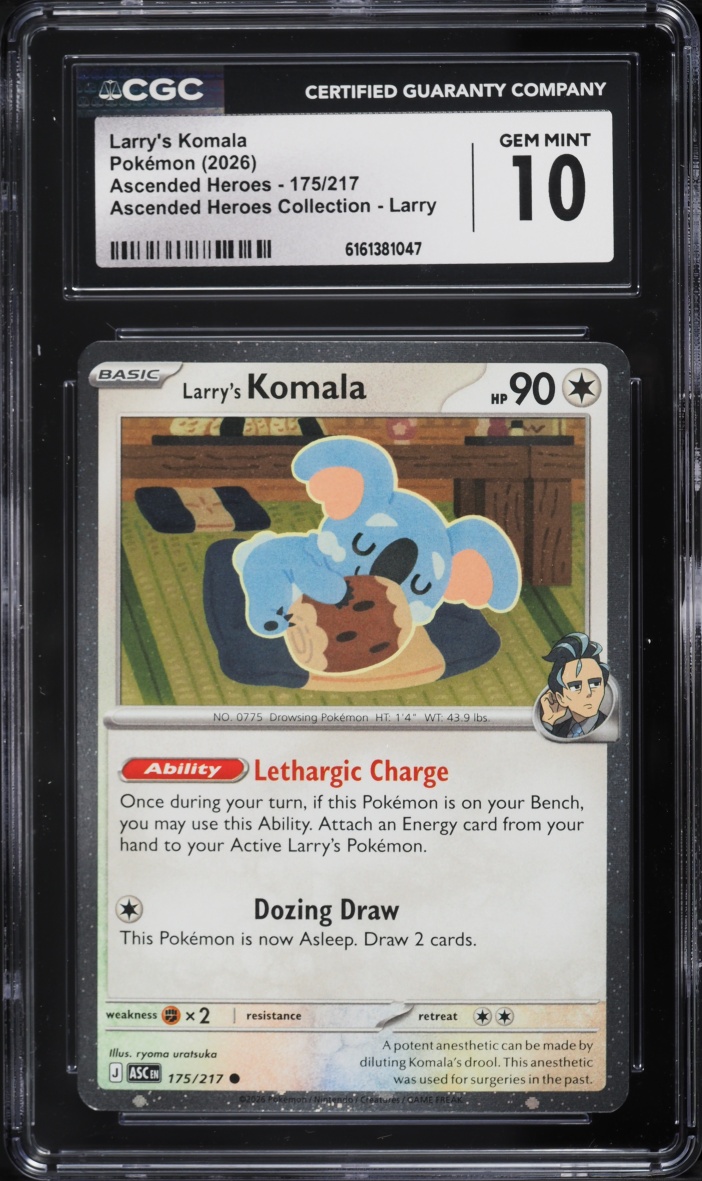 2026 Pokemon Mega Evolution Ascended Heroes Collection Larry's Komala #175 CGC 10 GEM MINT