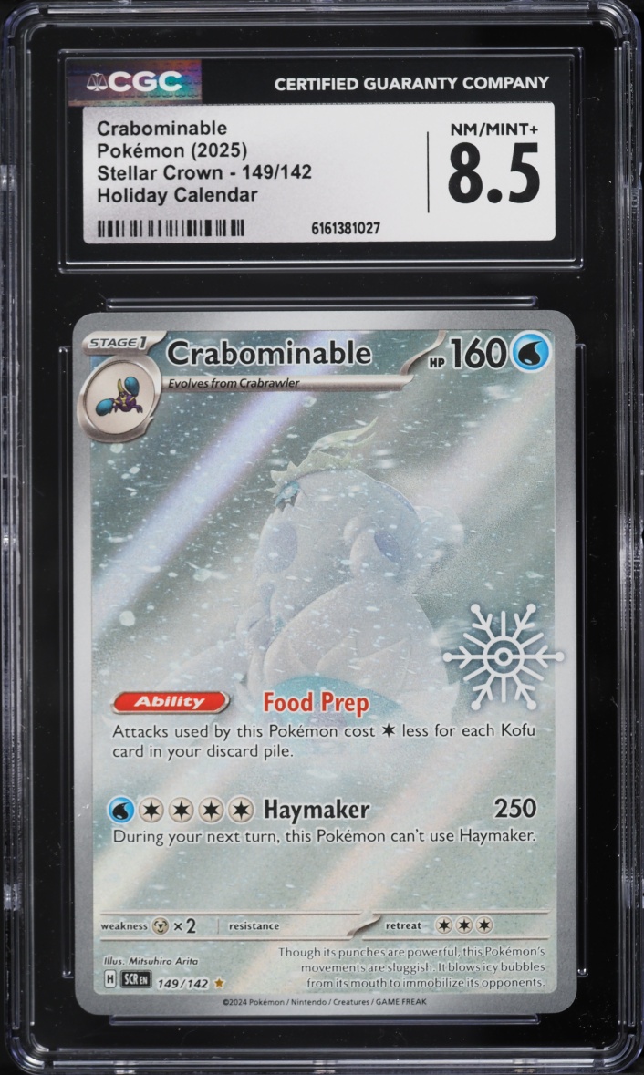 2025 Pokemon SV Stellar Crown Holiday Calendar IR Crabominable #149 CGC 8.5 NM-MT+