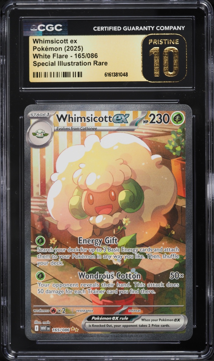 2025 Pokemon Scarlet & Violet White Flare SIR Whimsicott Ex #165 CGC 10 PRISTINE
