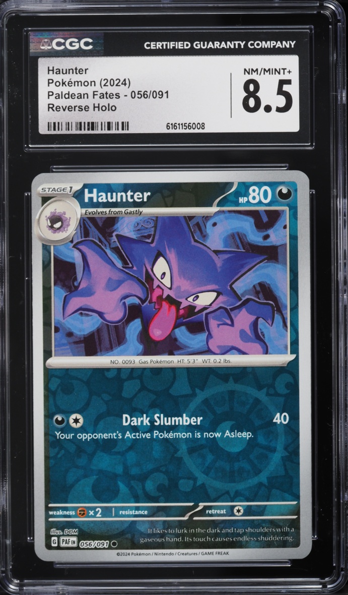 2024 Pokemon Scarlet & Violet Paldean Fates Reverse Holo Haunter #56 CGC 8.5 NM-MT+