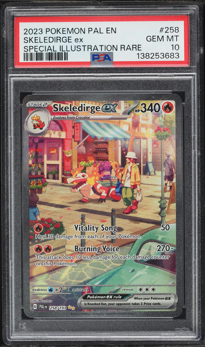 2023 Pokemon Scarlet & Violet Paldea Evolved SIR Skeledirge ex #258 PSA 10 GEM MINT