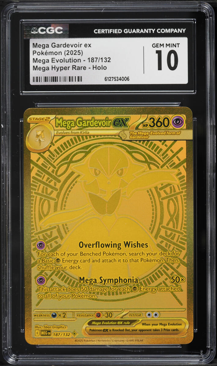 2025 Pokemon Mega Evolution MHR Mega Gardevoir ex #187 CGC 10 GEM MINT