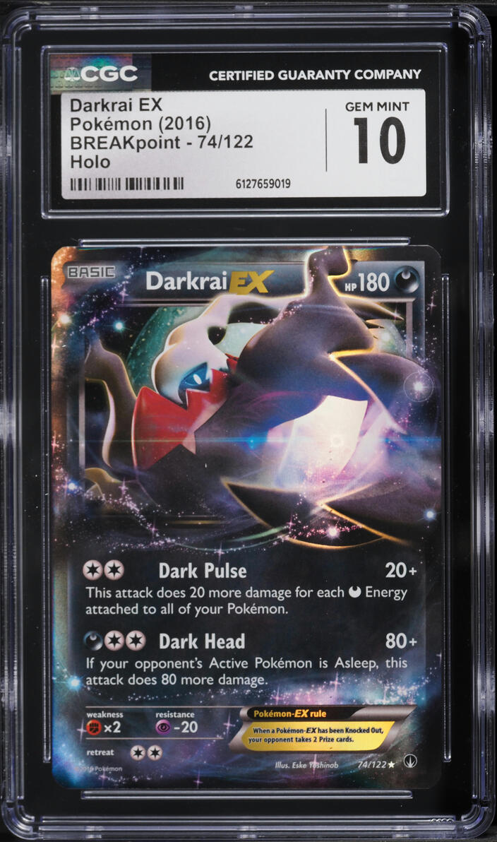 2016 Pokemon XY BREAKpoint Holo Darkrai EX #74 CGC 10 GEM MINT