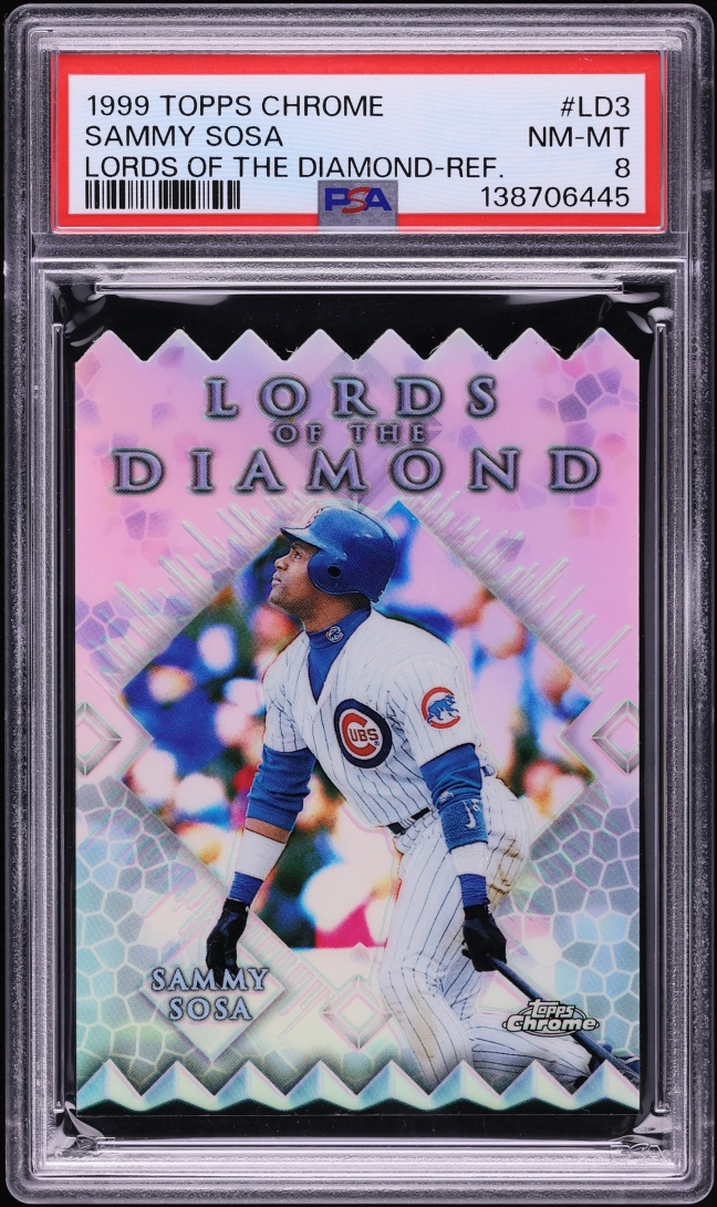 1999 Topps Chrome Lords Of The Diamond Refractor Die-Cut Sammy Sosa #LD3 PSA 8 NM-MT
