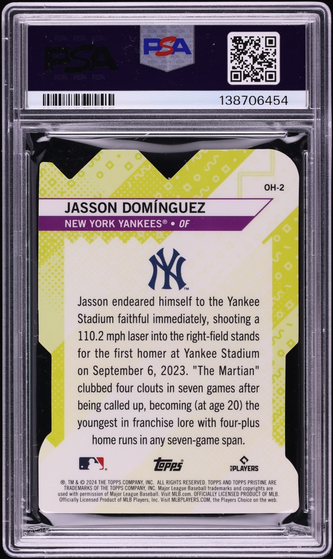 2024 Topps Pristine Oh Snap! Die-Cut Jasson Dominguez ROOKIE #OH-2 PSA 10 GEM MINT