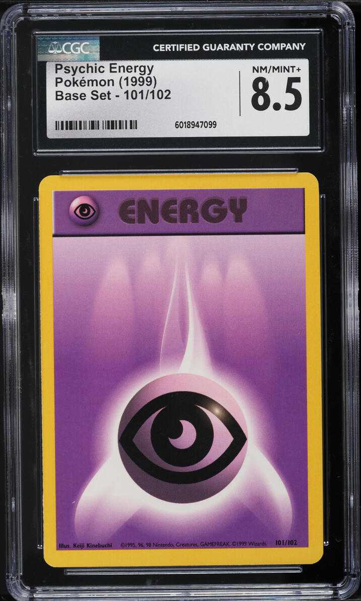 1999 Pokemon Base Set Shadowless Psychic Energy #101 CGC 8.5 NM-MT+ on ...