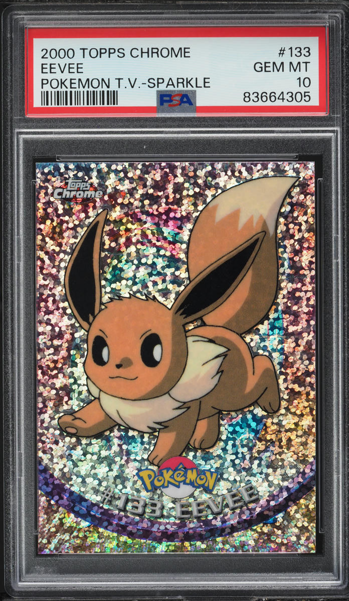 2000 Topps Chrome Pokemon TV Series 2 Sparkle Eevee #133 PSA 10 GEM MINT