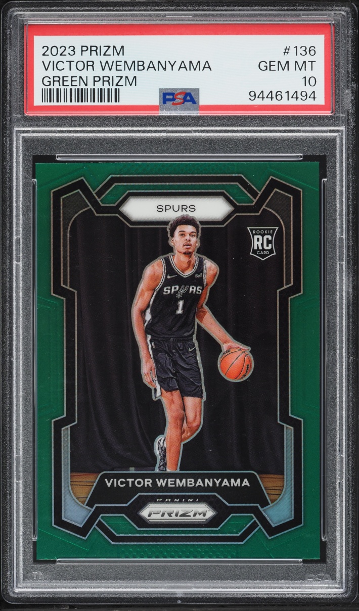 2023 Panini Prizm Green Victor Wembanyama ROOKIE #136 PSA 10 GEM MINT