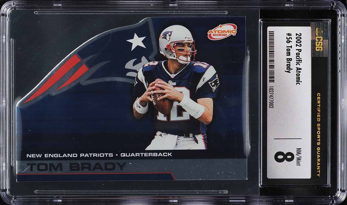 2002 Pacific Atomic Tom Brady #56 CSG 8 NM-MT