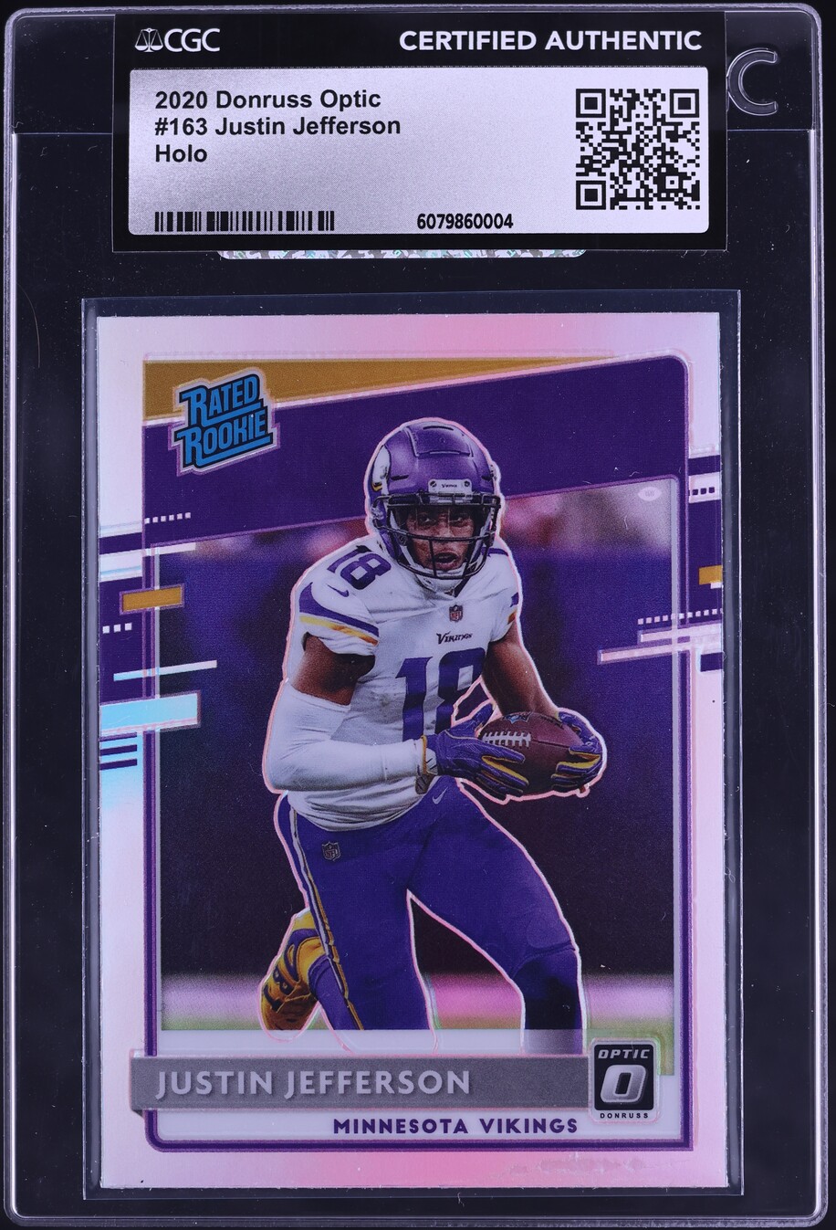 2020 Donruss Optic Holo Justin Jefferson ROOKIE #163 CGC AUTH