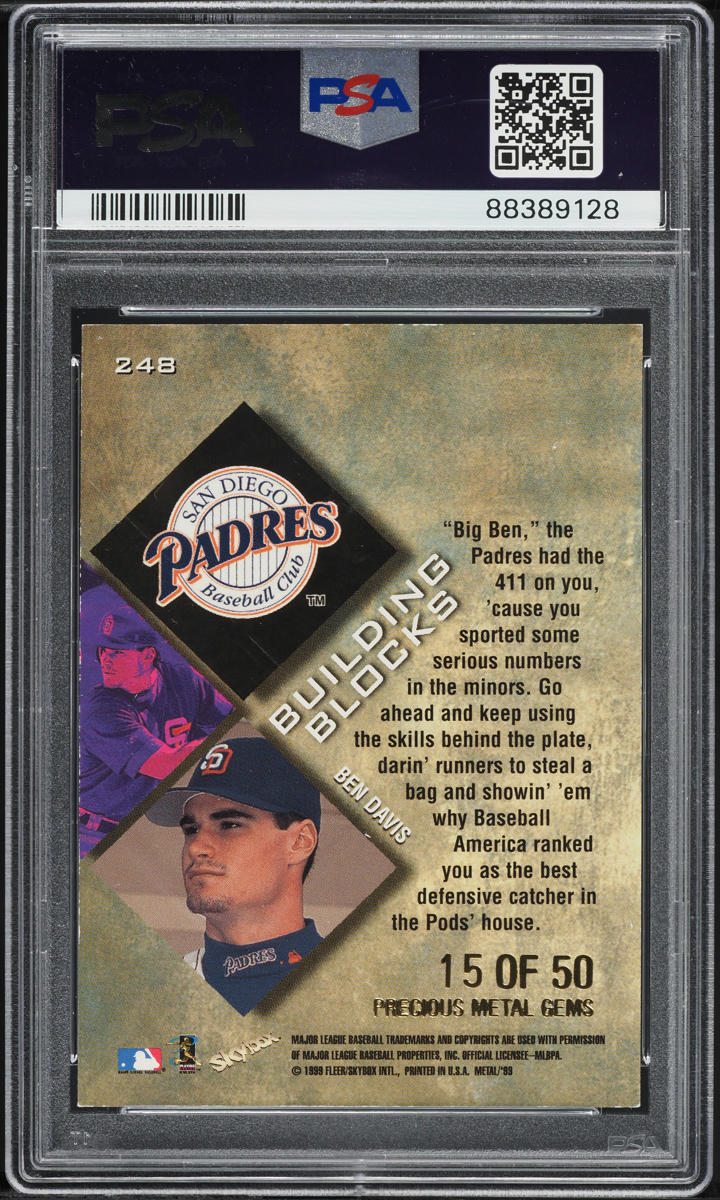 1999 Metal Universe Precious Metal Gems PMG Ben Davis /50 #248 PSA 7 NRMT