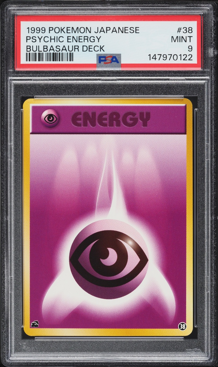 1999 Pokemon Japanese Bulbasaur Deck Psychic Energy #38 PSA 9 MINT