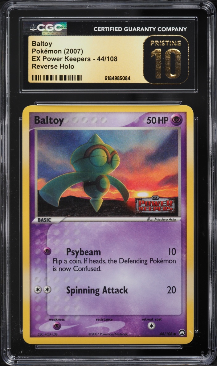 2007 Pokemon EX Power Keepers Reverse Holo Baltoy #44 CGC 10 PRISTINE