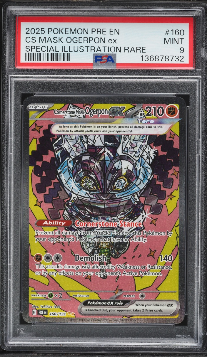 2025 Pokemon SV Prismatic Evolutions SIR Cornerstone Mask Ogerpon EX #160 PSA 9 MINT