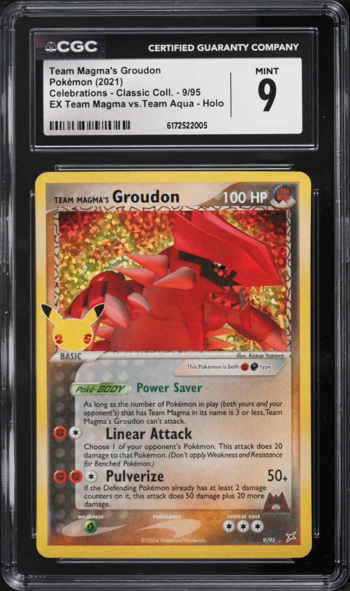 2021 Pokemon Sword & Shield Celebrations Holo Team Magma's Groudon #9 CGC 9 MINT