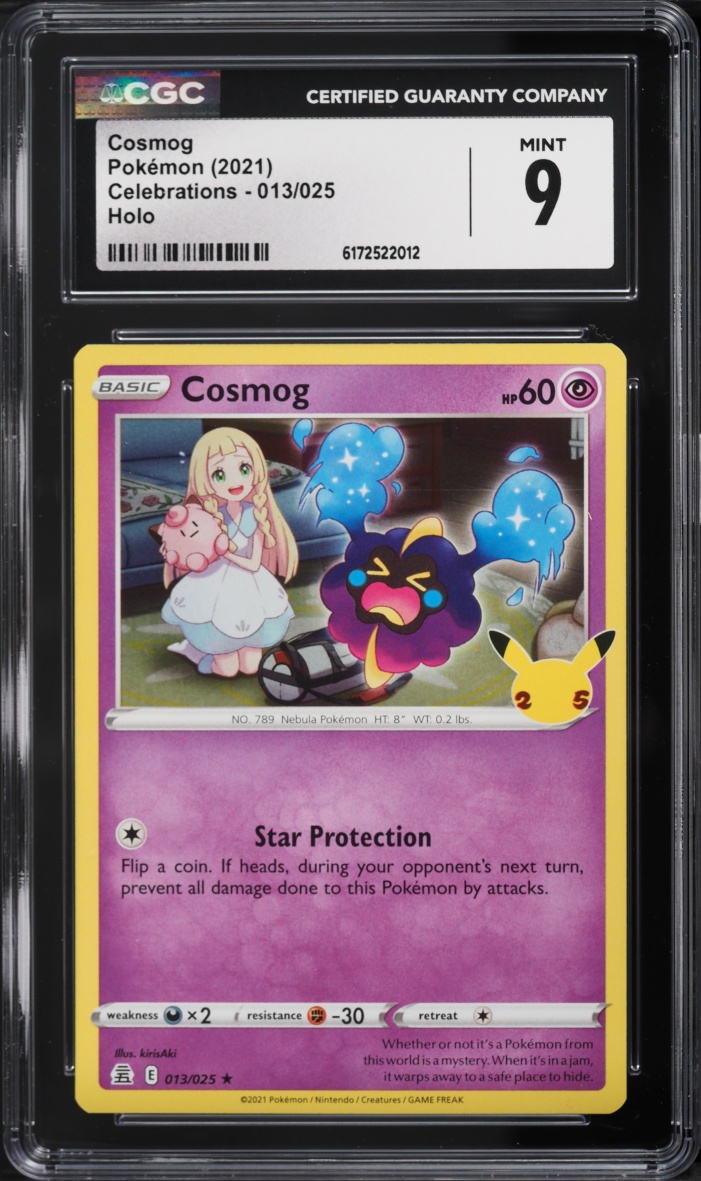 2021 Pokemon Sword & Shield Celebrations Holo Cosmog #13 CGC 9 MINT