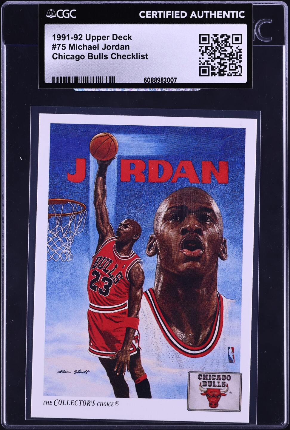 1991 Upper Deck Chicago Bulls Checklist Michael Jordan #75 CGC AUTH