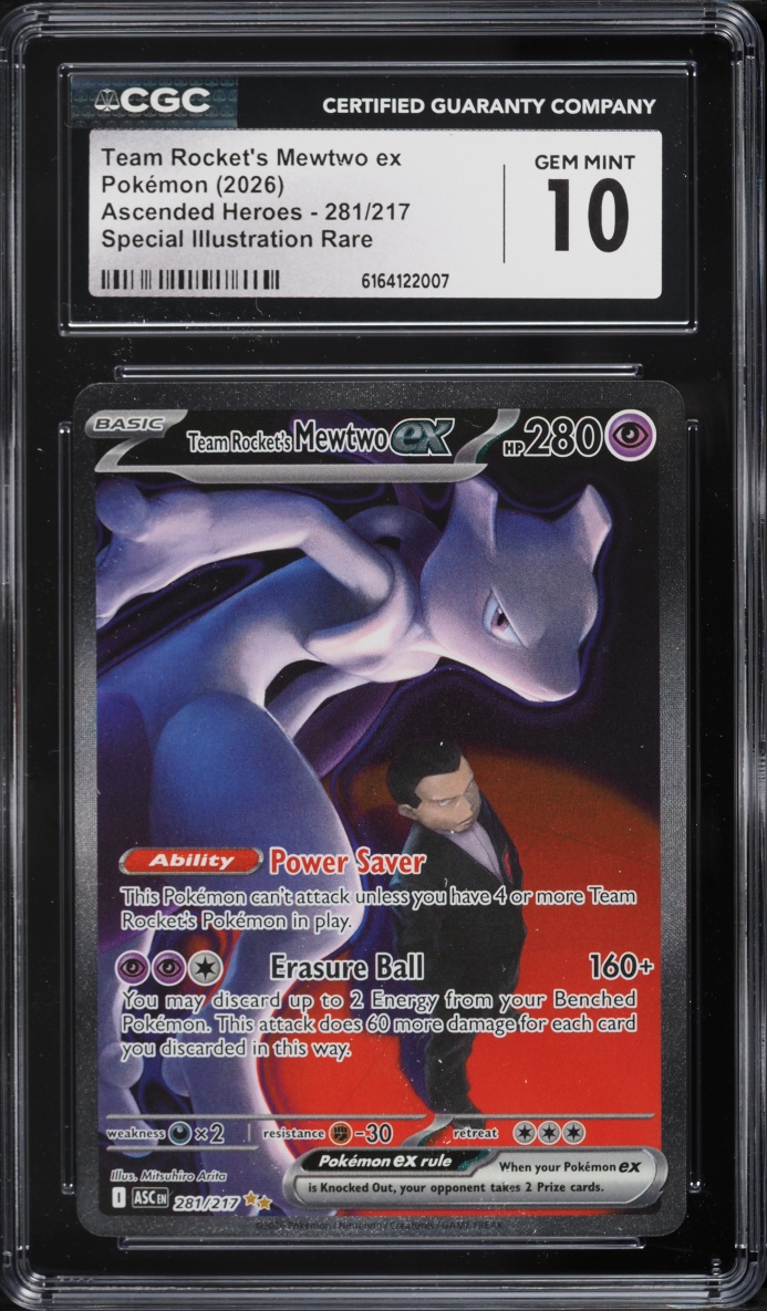 2026 Pokemon Mega Evolution Ascended Heroes SIR Team Rocket's Mewtwo ex #281 CGC 10 GEM MINT
