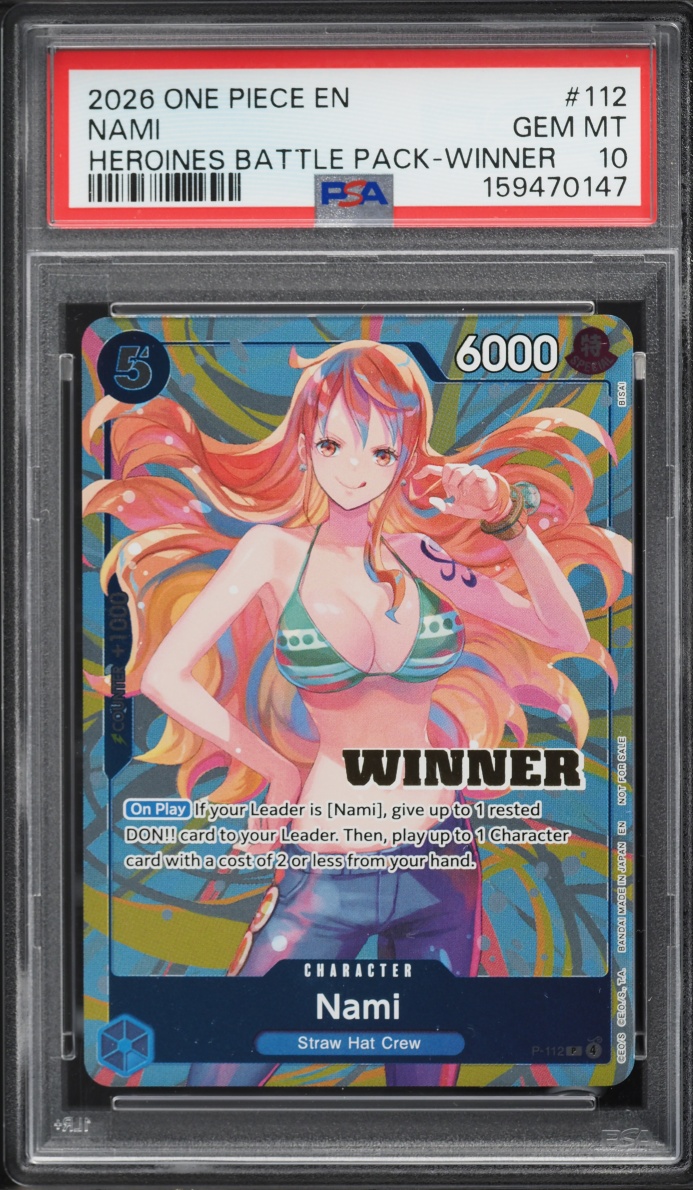 2026 One Piece Heroines Battle Pack Winner Alt Art Nami #112 PSA 10 GEM MINT