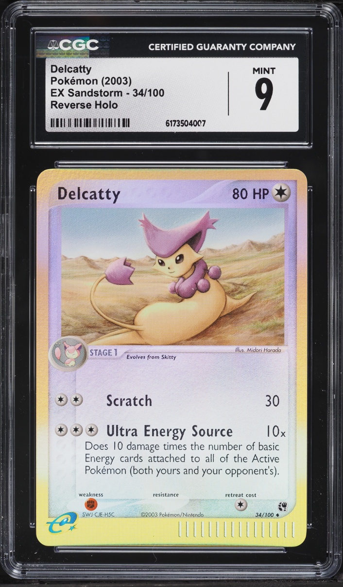 2003 Pokemon EX Sandstorm Reverse Holo Delcatty #34 CGC 9 MINT